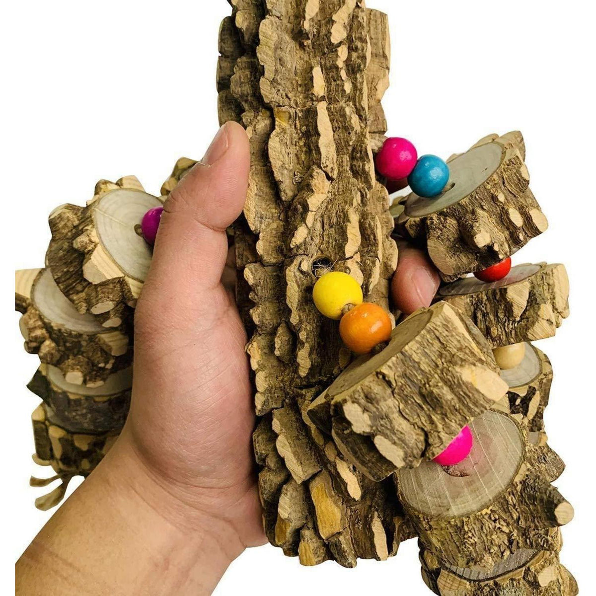 Papageienspielzeug aus Naturholz – Reiß- & Kaublöcke für Vögel