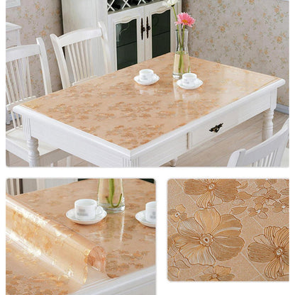 PVC Tischdecke wasserdicht 90x200cm Gold - Tischfolie & Schutz