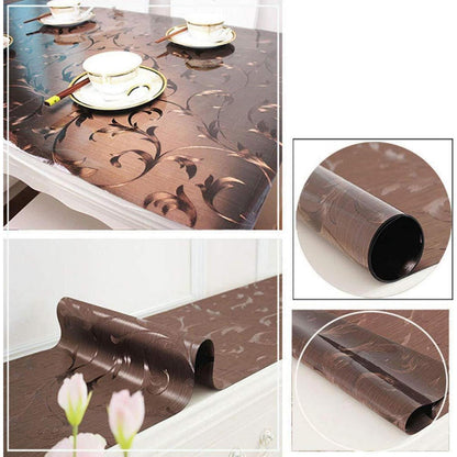 PVC Tischdecke wasserdicht braun 90x200cm - Tischfolie & Schutzmatte