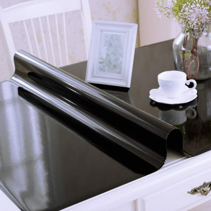 PVC Tischdecke wasserdicht 90x200cm Schwarz