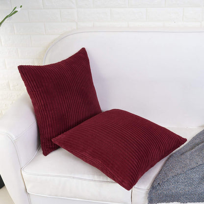 Cord Kissenbezug Dunkelrot 50x50 cm - 2er Set