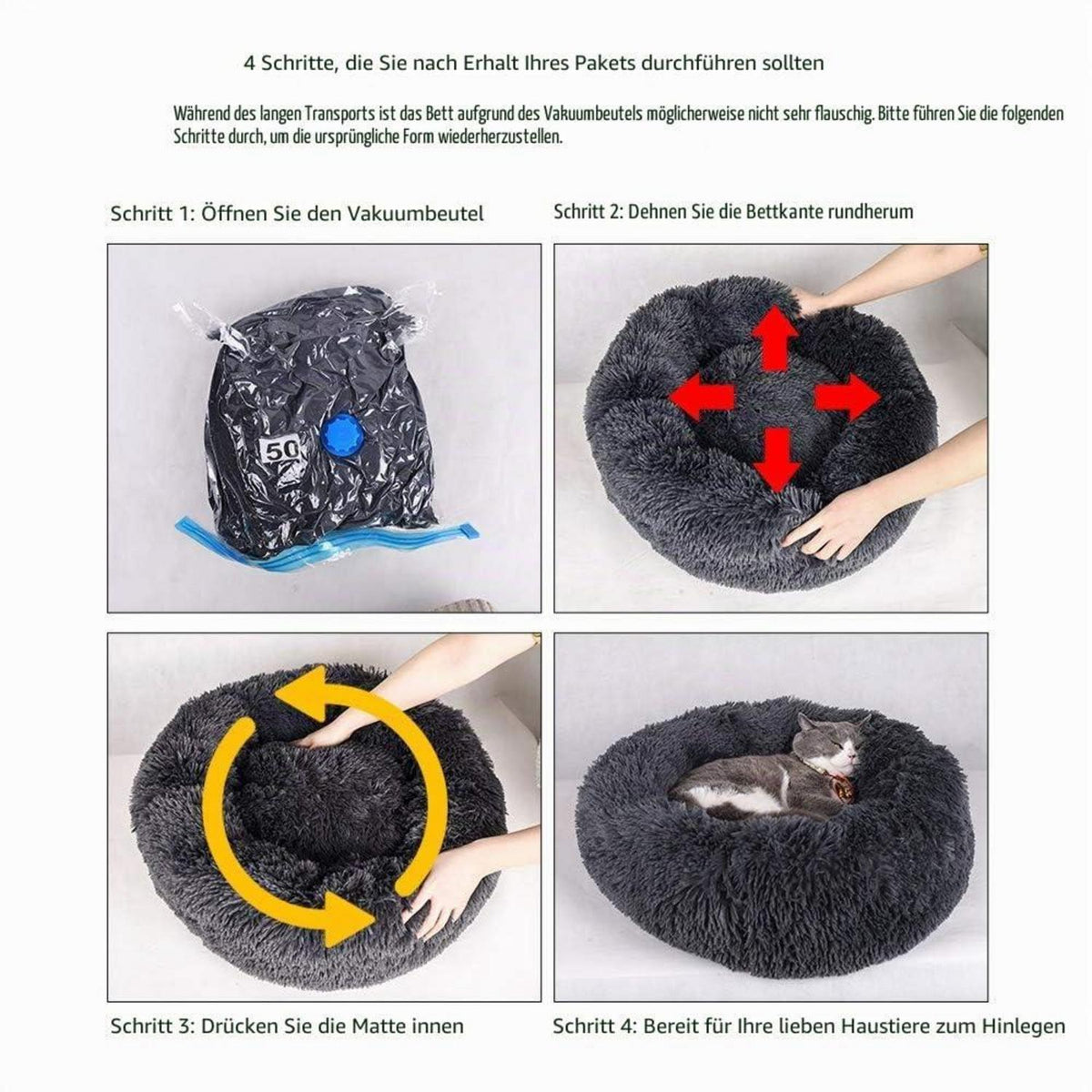 Flauschiges Hundebett Rund – Rotwein, Ø 120cm