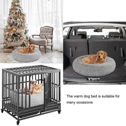 Deluxe Hundebett Sofa – Rundes Plüschkissen 120 Grau