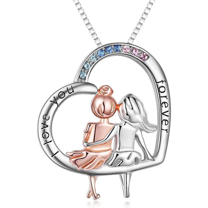 Schwestern Halskette "Always My Sister Forever My Friend" 925 Silber