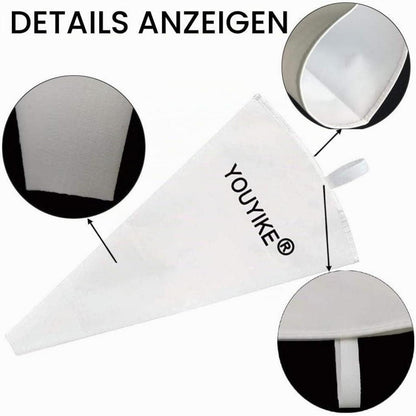 Wiederverwendbare Spritzbeutel Set – 4 Größen für Kuchen & Torten