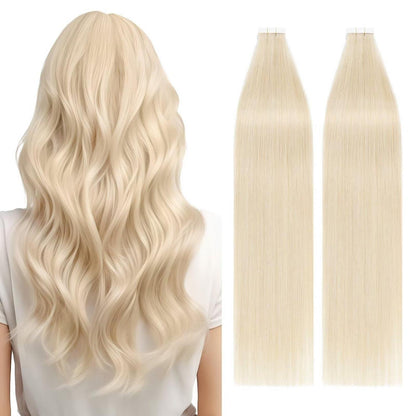 Blond Tape Extensions Echthaar 40cm - 100g Remy Haarverlängerung