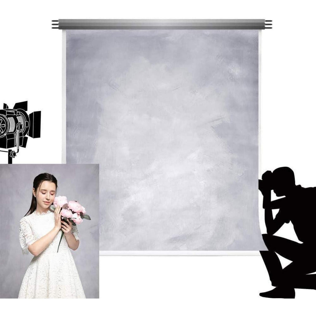 Fotografie Hintergrund Mikrofaser Grau 2,5x2,5m