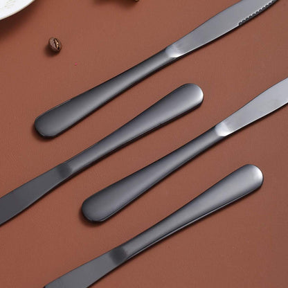 Schwarzes Steakmesser Set 8x Edelstahl Besteck Grill zubehör