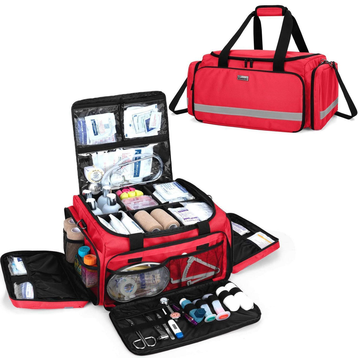 Erste Hilfe Tasche mit Trennwänden & Rutschfestem Boden Rot