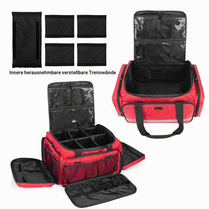 Erste Hilfe Tasche mit Trennwänden & Rutschfestem Boden Rot
