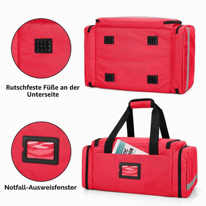 Erste Hilfe Tasche mit Trennwänden & Rutschfestem Boden Rot