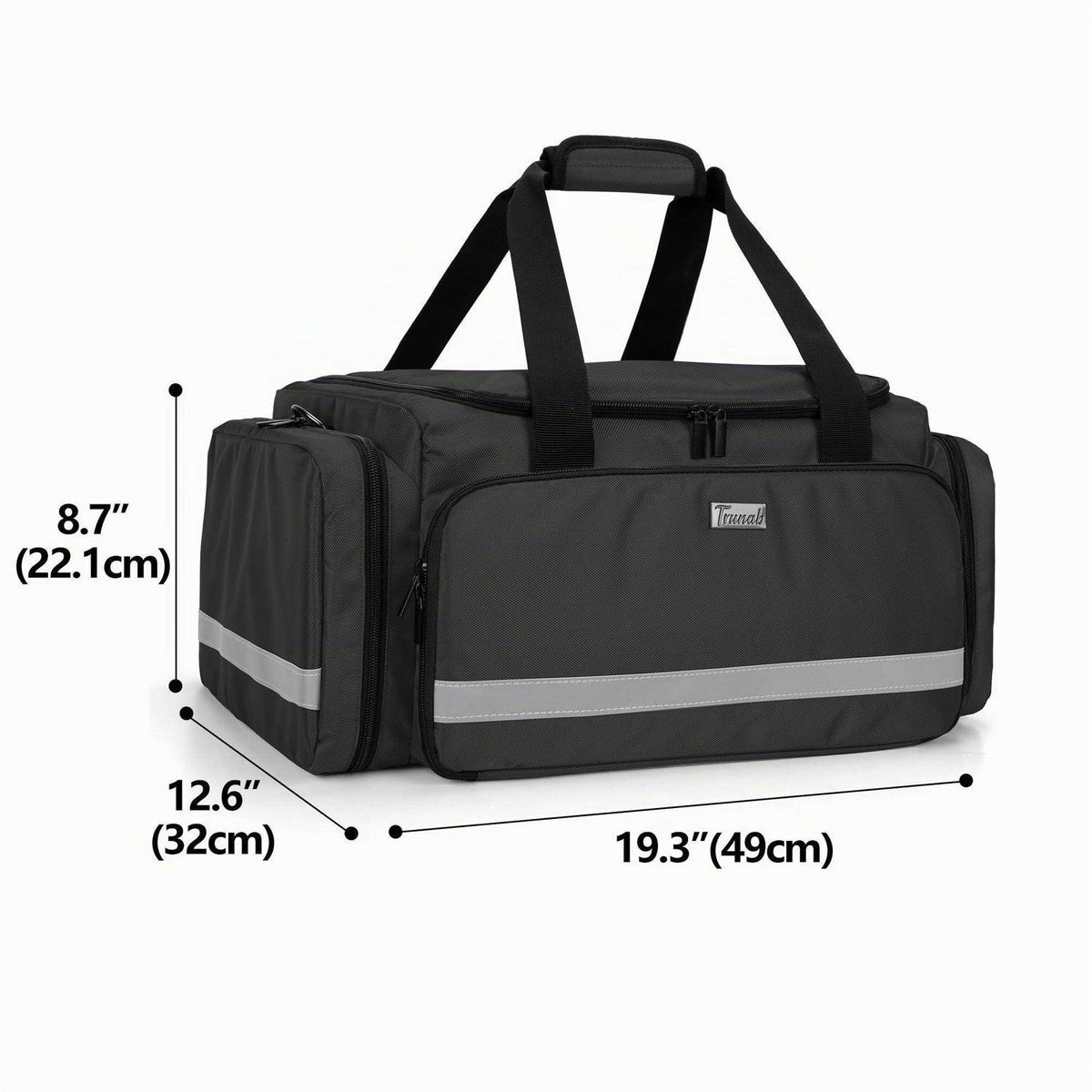 Erste-Hilfe-Tasche mit Trennwänden & rutschfestem Boden Schwarz