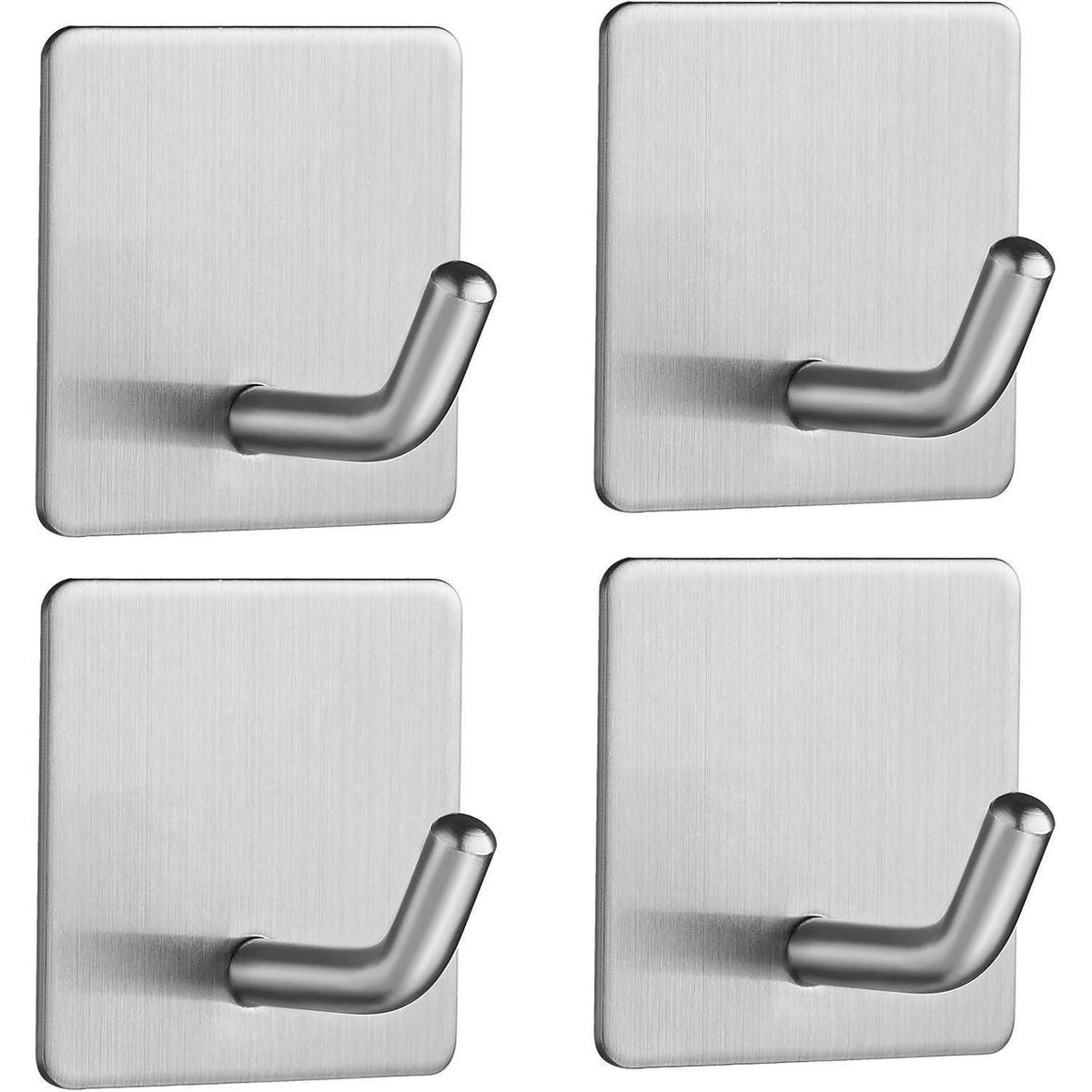 Klebehaken Edelstahl Silber, Rostfrei, Wasserdicht, 4 Stück