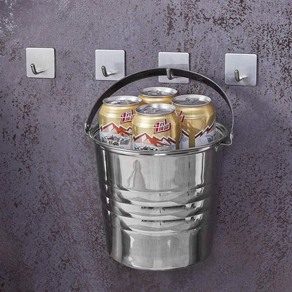 Klebehaken Edelstahl Silber, Rostfrei, Wasserdicht, 4 Stück