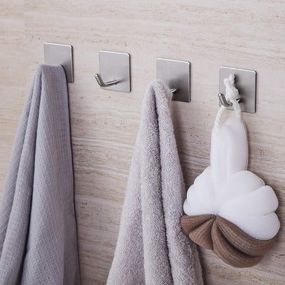 Klebehaken Edelstahl Silber, Rostfrei, Wasserdicht, 4 Stück