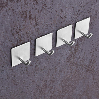 Klebehaken Edelstahl Silber, Rostfrei, Wasserdicht, 4 Stück
