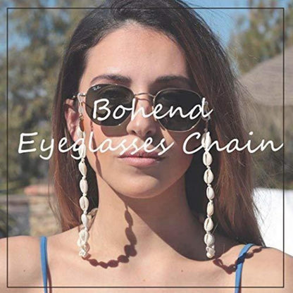 Goldene Perlen Sonnenbrillen Kette – Gesichtsmaskenband 68cm