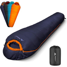 Mumienschlafsack 4 Jahreszeiten -10°C Dunkelblau