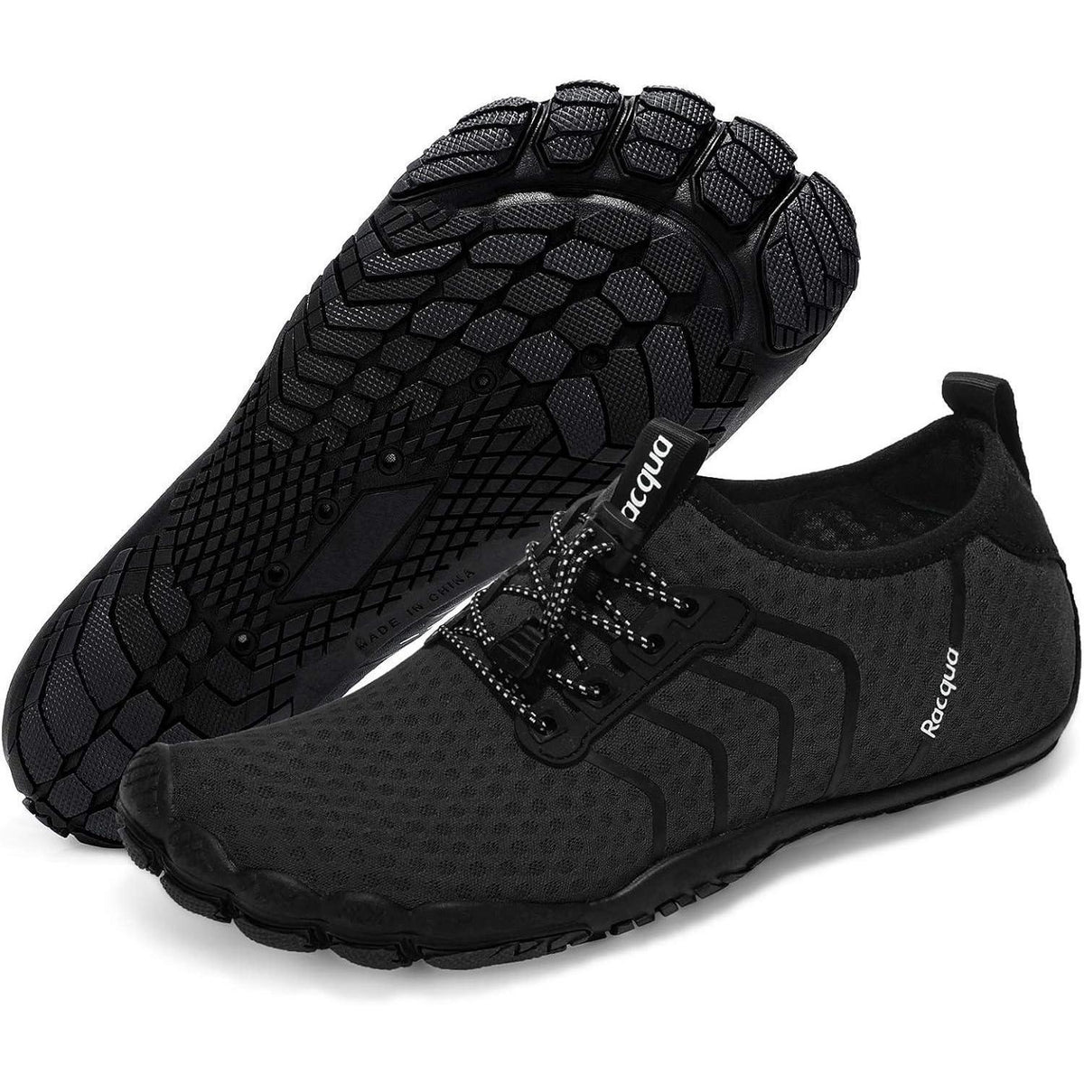 Aqua Schuhe Herren Damen Barfuß Wasserschuhe Schnelltrocknend Schwarz