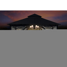 Gartenpavillon 2,5x2,5m mit Netz und Doppeldach, Schwarz