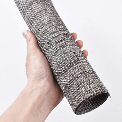 Vinyl Tischsets Dunkelgrau Crossweave Antirutsch 8er-Set