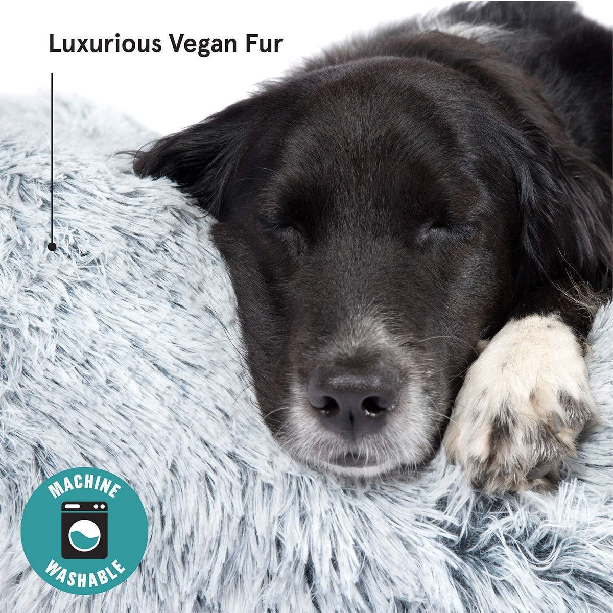 Rundes Hundebett Donut – Grau, 90x90x20cm