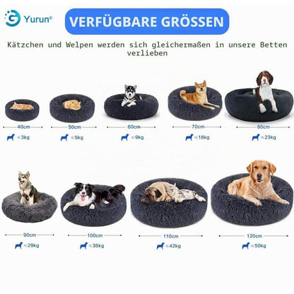 Flauschiges Hundebett rund, Beige 120x120x20cm