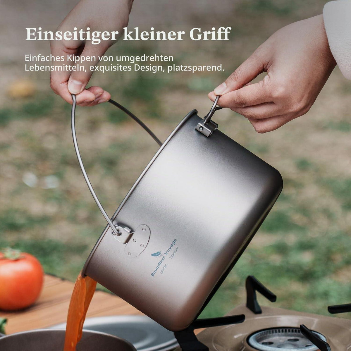 Camping Titan Topf 2.9L mit Bügelgriff & Deckel