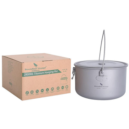 Titantopf Camping 750ml - 1300ml mit Deckel & Griff