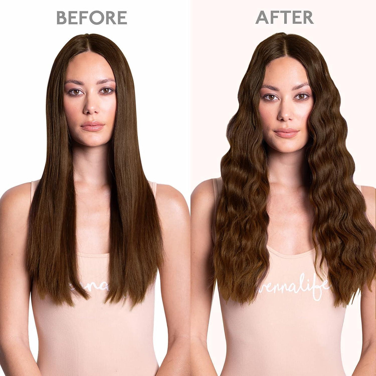 Echthaar Clip-Ins Schokoladenbraun 40cm (120g)