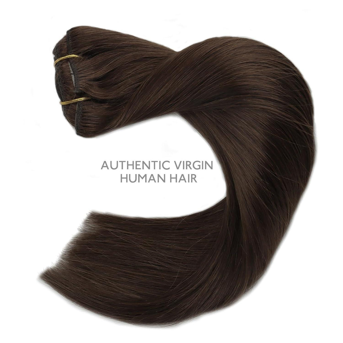 Echthaar Clip-Ins Schokoladenbraun 40cm (120g)