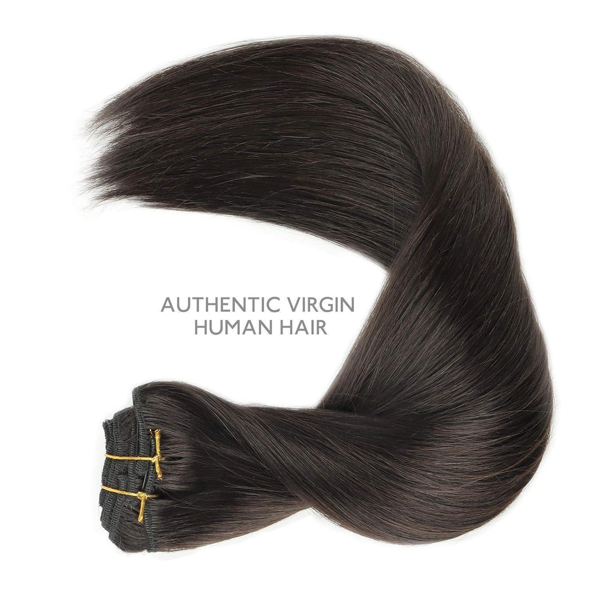 Echthaar Clip-Ins Dunkelbraun 60cm 120g