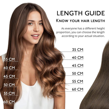 Echthaar Clip-Ins Dunkelbraun 35cm (120g)