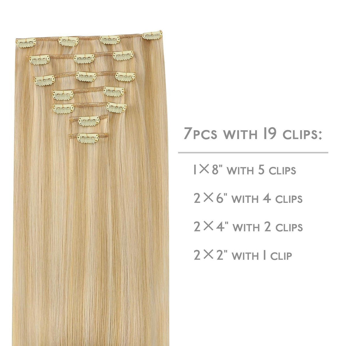 Echthaar Haarverlängerung Hellblond mit Highlights
