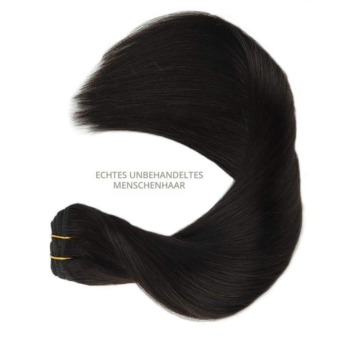 Echthaar Clip-Ins Schwarz 60cm - 120g Remy Haarverlängerung