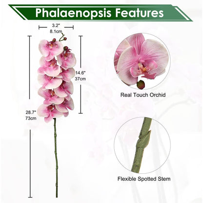 2x Kunst Orchideenzweig Rosa Real-Touch Deko Blumen