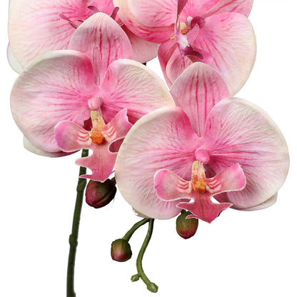 2x Kunst Orchideenzweig Rosa Real-Touch Deko Blumen