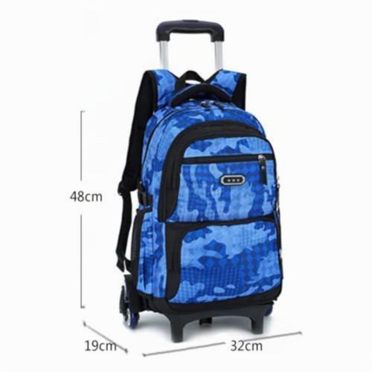 Trolley Rucksack Schultrolley 6 Räder Armeegrün für Jungen & Teenager