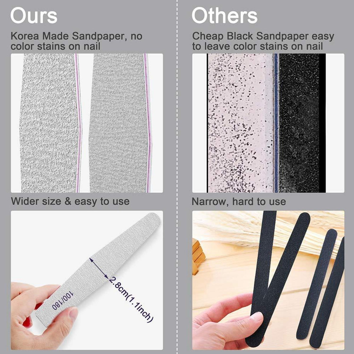 12x Nagelfeilen 100/180 für Gelnägel Acryl Nägel Doppelseitig