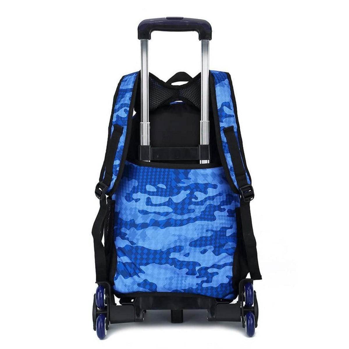 Trolley Rucksack Schultrolley 6 Räder Blau – Kinderrucksack mit Rollen