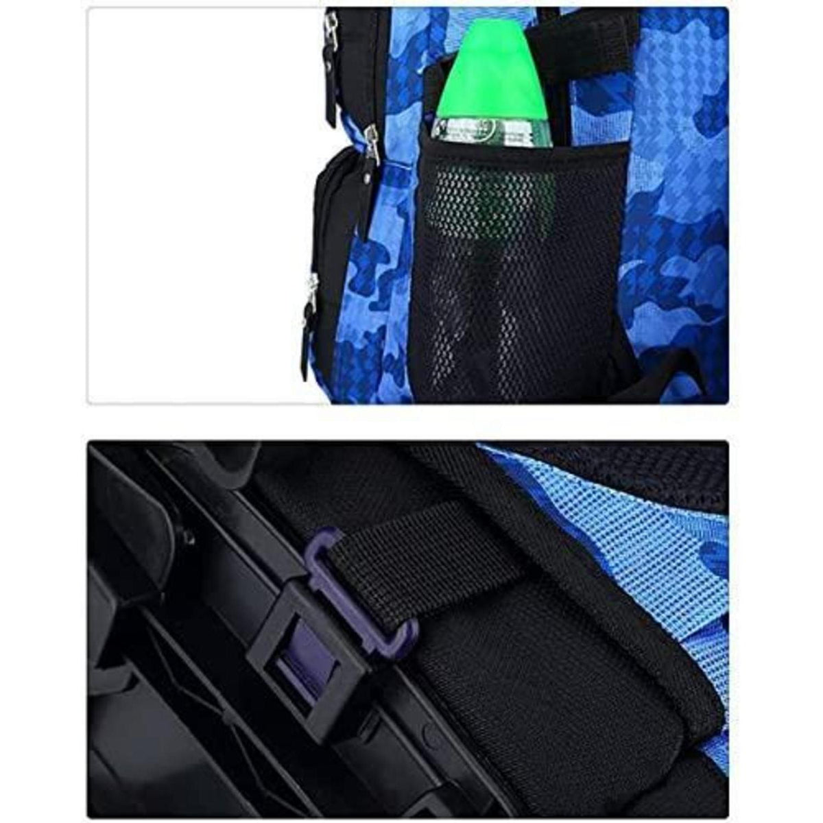 Trolley Rucksack 6 Räder – Schultrolley für Jungen & Teenager Armeegrün