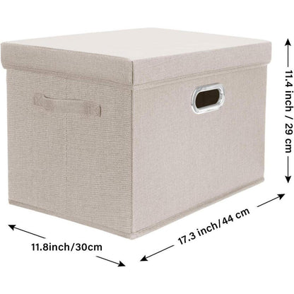 Aufbewahrungsbox mit Deckel, faltbar, waschbar, 2er-Set, Beige