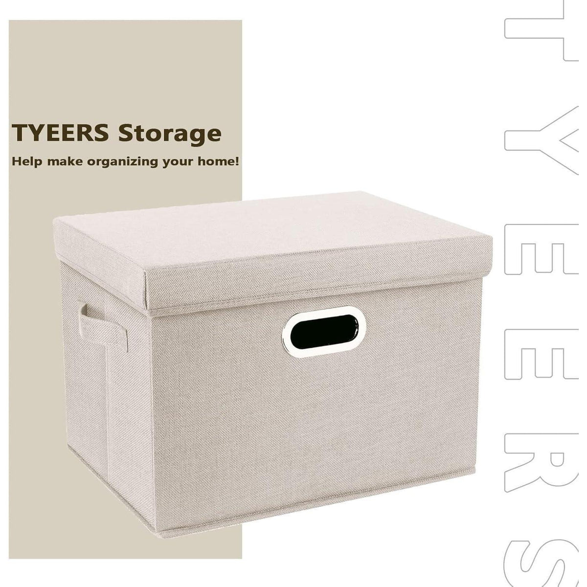 Aufbewahrungsbox mit Deckel, faltbar, waschbar, 2er-Set, Beige