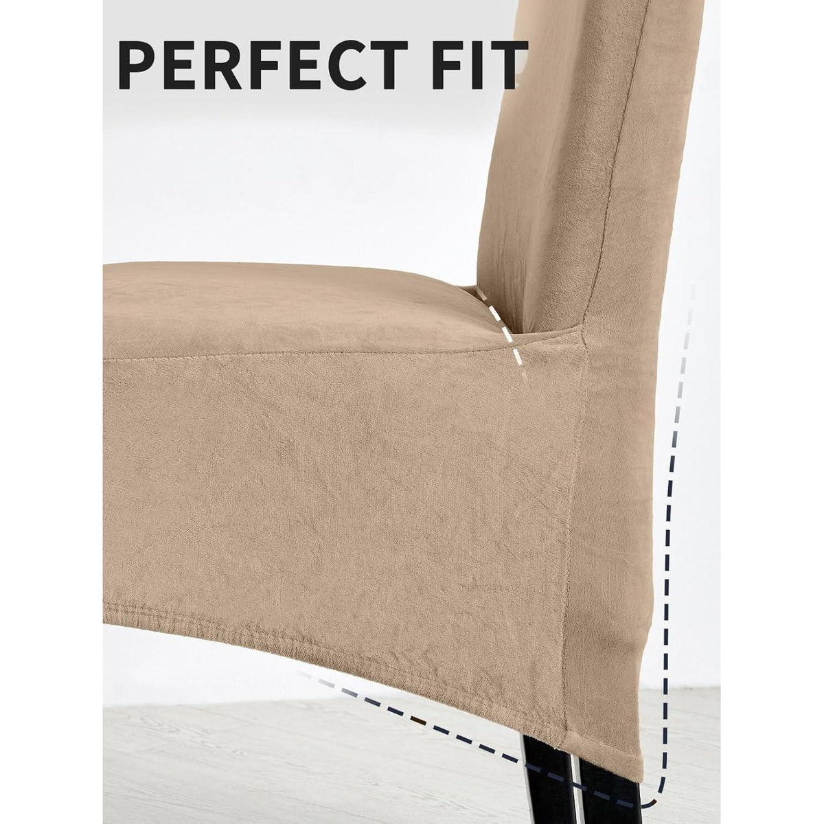 Samt Stuhlhussen 6er Set – Abnehmbar & Waschbar