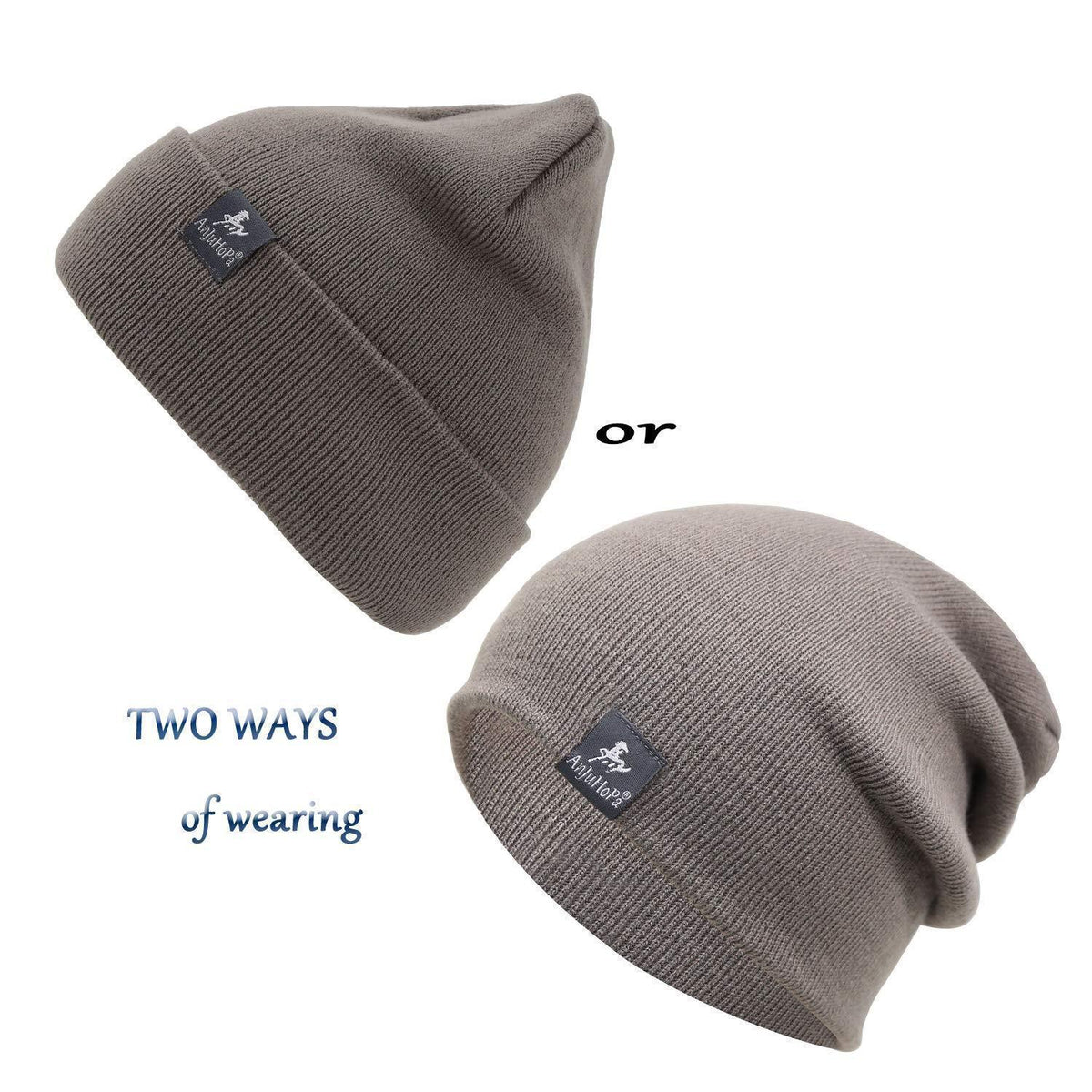 Strickmütze Unisex Weich Warm Braun Einheitsgröße