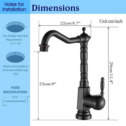 Ölgeriebene Küchenarmatur Bronze, Einhebel-Wasserhahn