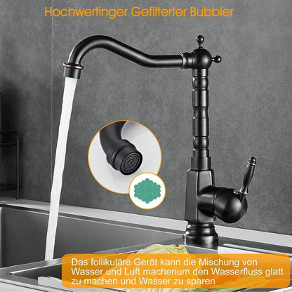 Ölgeriebene Küchenarmatur Bronze, Einhebel-Wasserhahn
