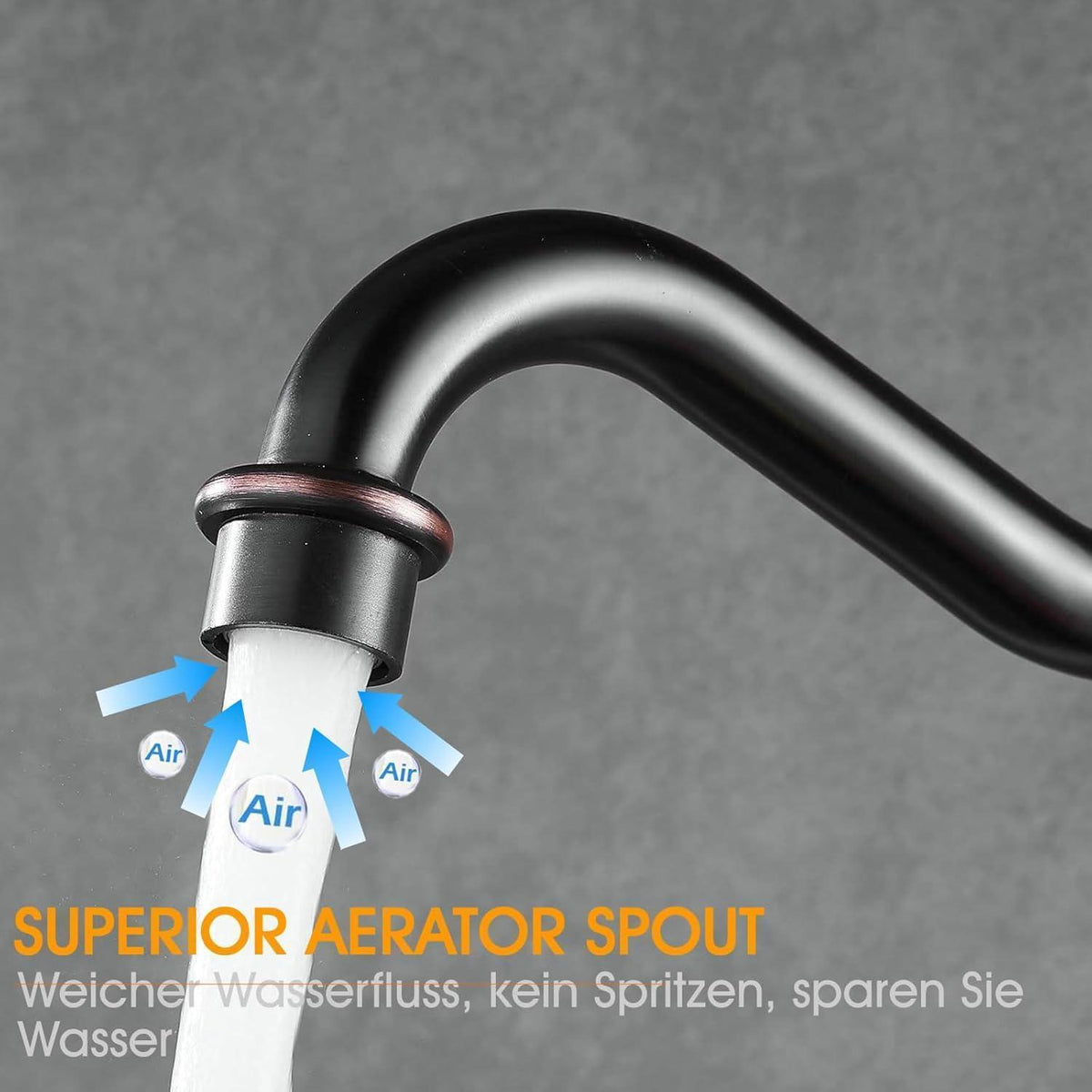 Ölgeriebene Küchenarmatur Bronze, Einhebel-Wasserhahn