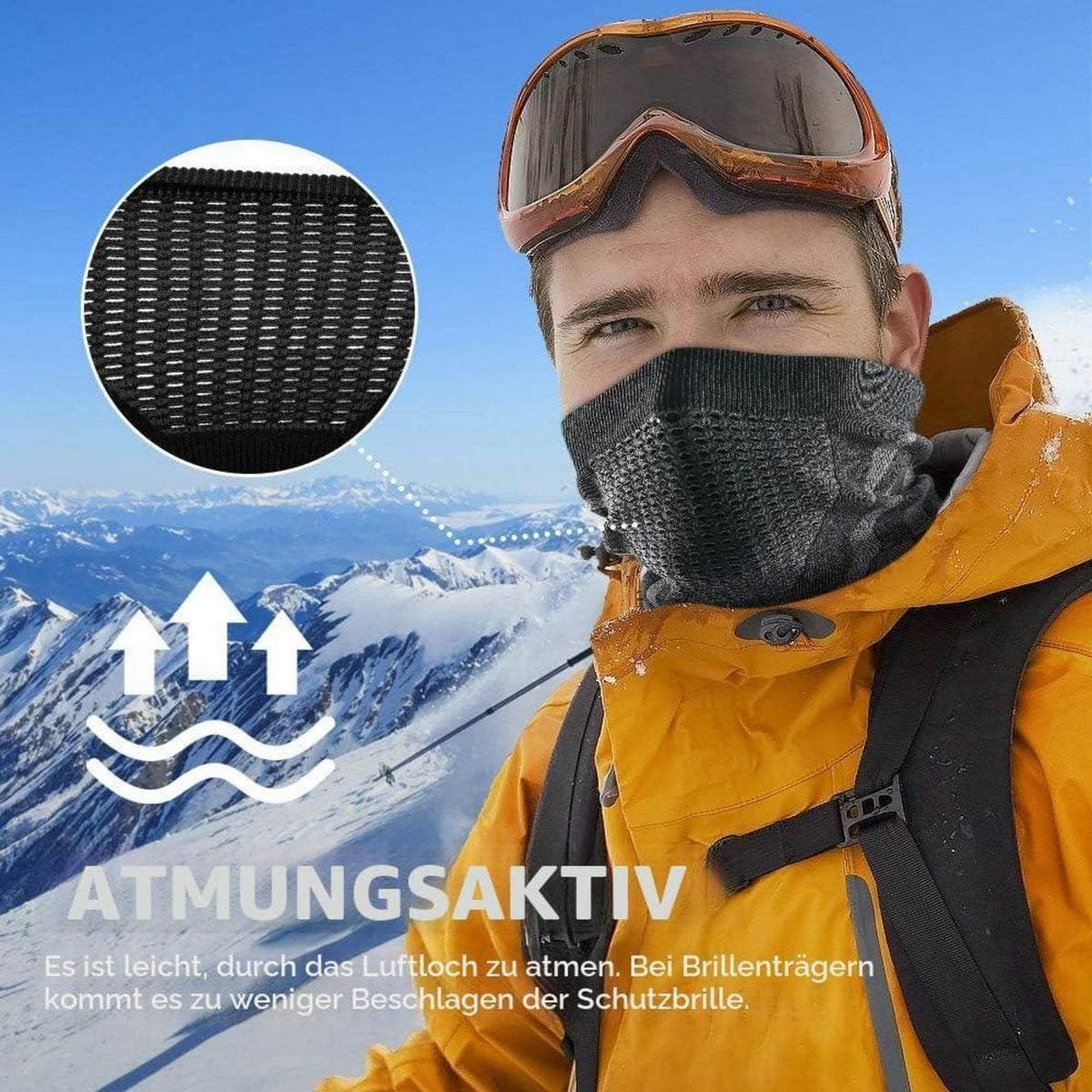 Winter Halswärmer & Sturmhaube – Schwarz