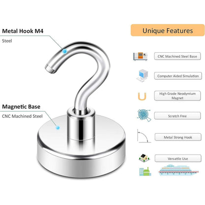 Magnethaken 35kg CNC-gefräst, rostfrei, für Küche & Bad